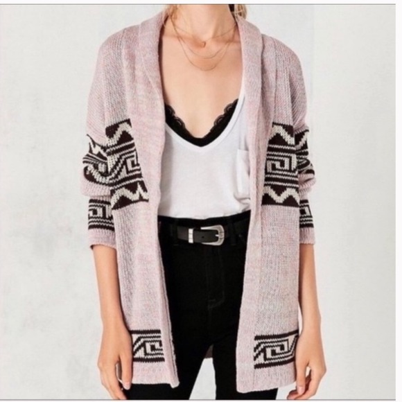 Urban Outfitters Sweaters - Urban Outfitters Ecote Lavender Brown Tribal Open Front Shawl Cardigan Sweater S